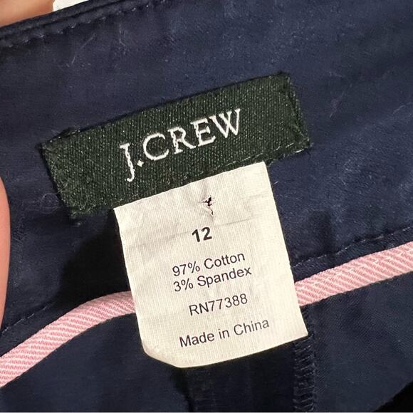 J.Crew Navy Blue Cotton Skirt with Gold & Navy Buttons - Size 12 - Picture 7 of 7